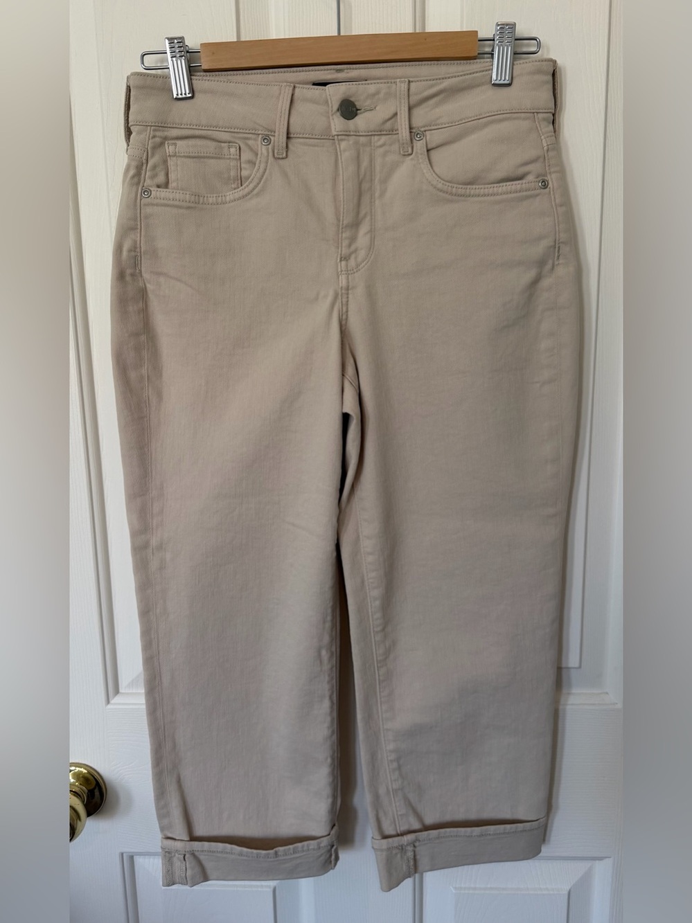 NYDJ Beige Cropped Straight Jeans